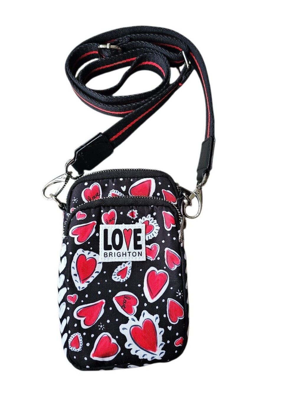 NEW Brighton Crossbody Phone Bag - Hearts A Flutter Nylon Bag